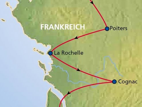 Route Frankreich Rundreise Bretagne und Aquitanien